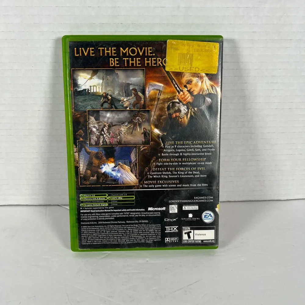 The Lord of the Rings‎ The Return of the King Microsoft Xbox 2003 EA Games CIB